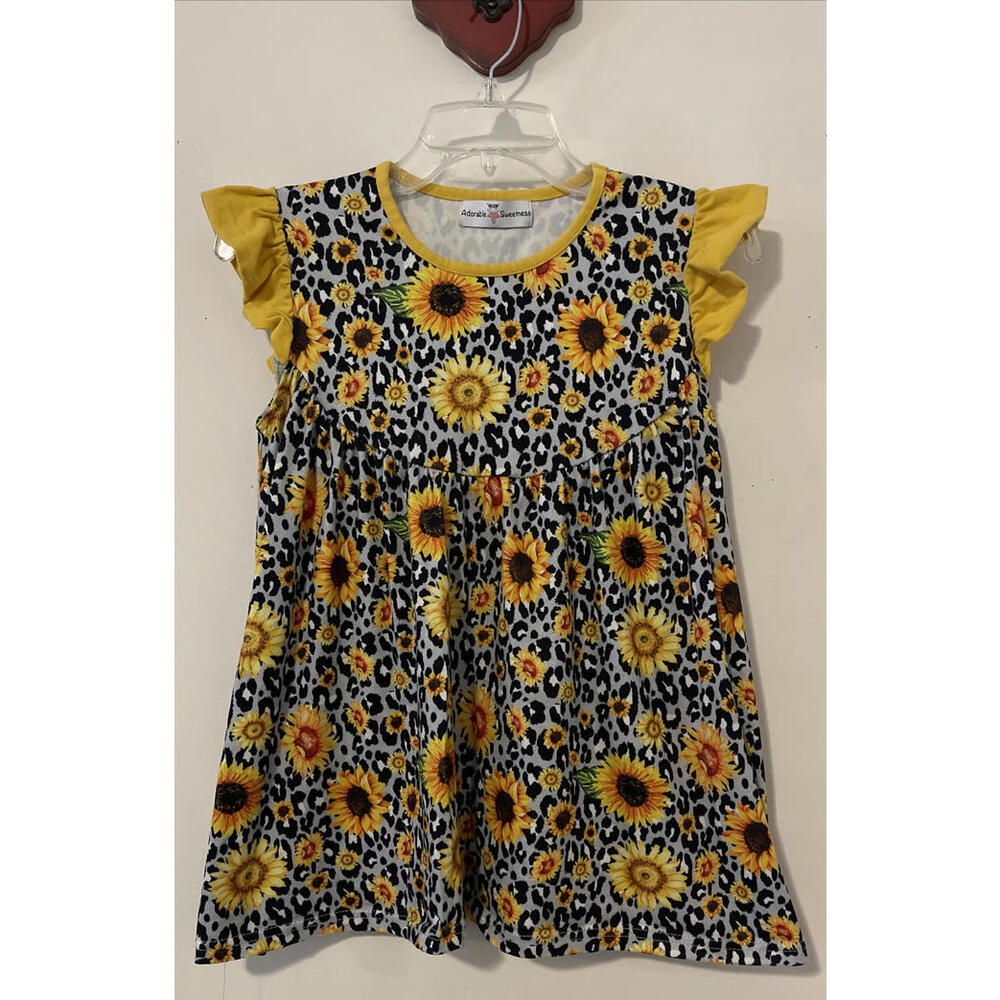Adorable Sweetness Girls Sz 12 Boutique Animal Floral Print Tunic Blouse! A5749